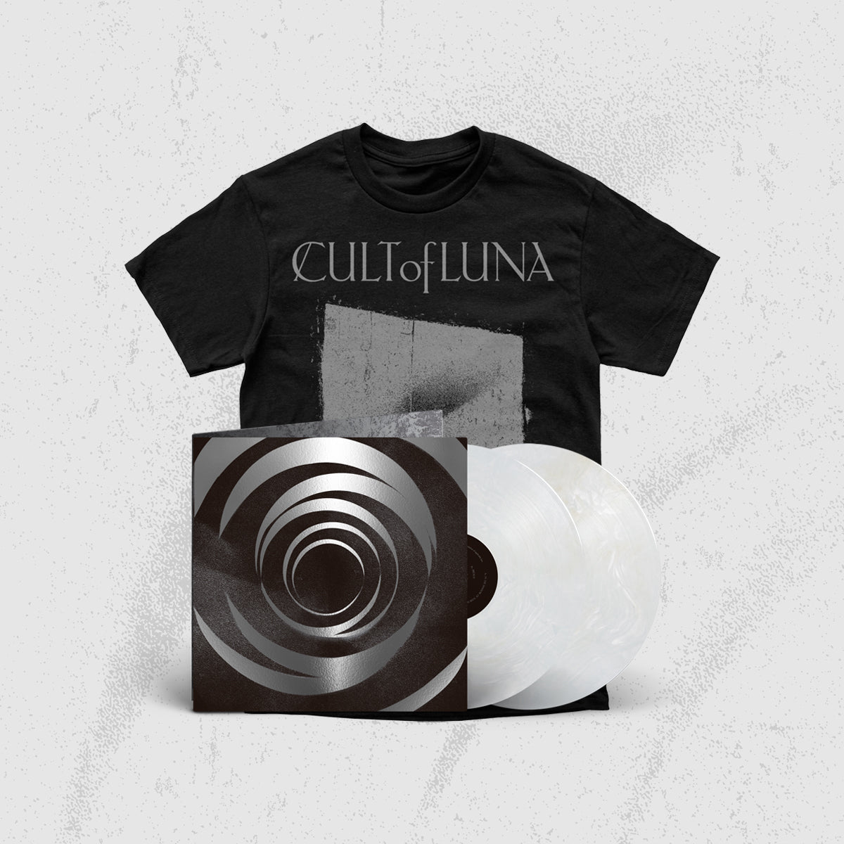 CULT OF LUNA - In The Shadow Of Your Shadow 2LP [Foil edition] (Transparent with Marbled White) + Monolith (Black T-Shirt) PRE-ORDER