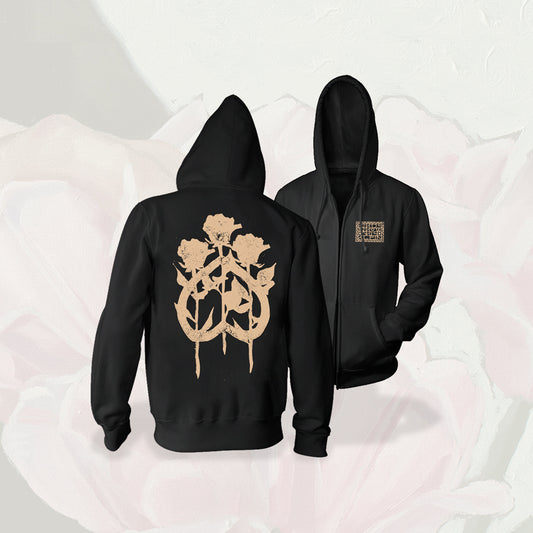 BIRDS IN ROW - Gris Klein (Black Zip Hoodie)